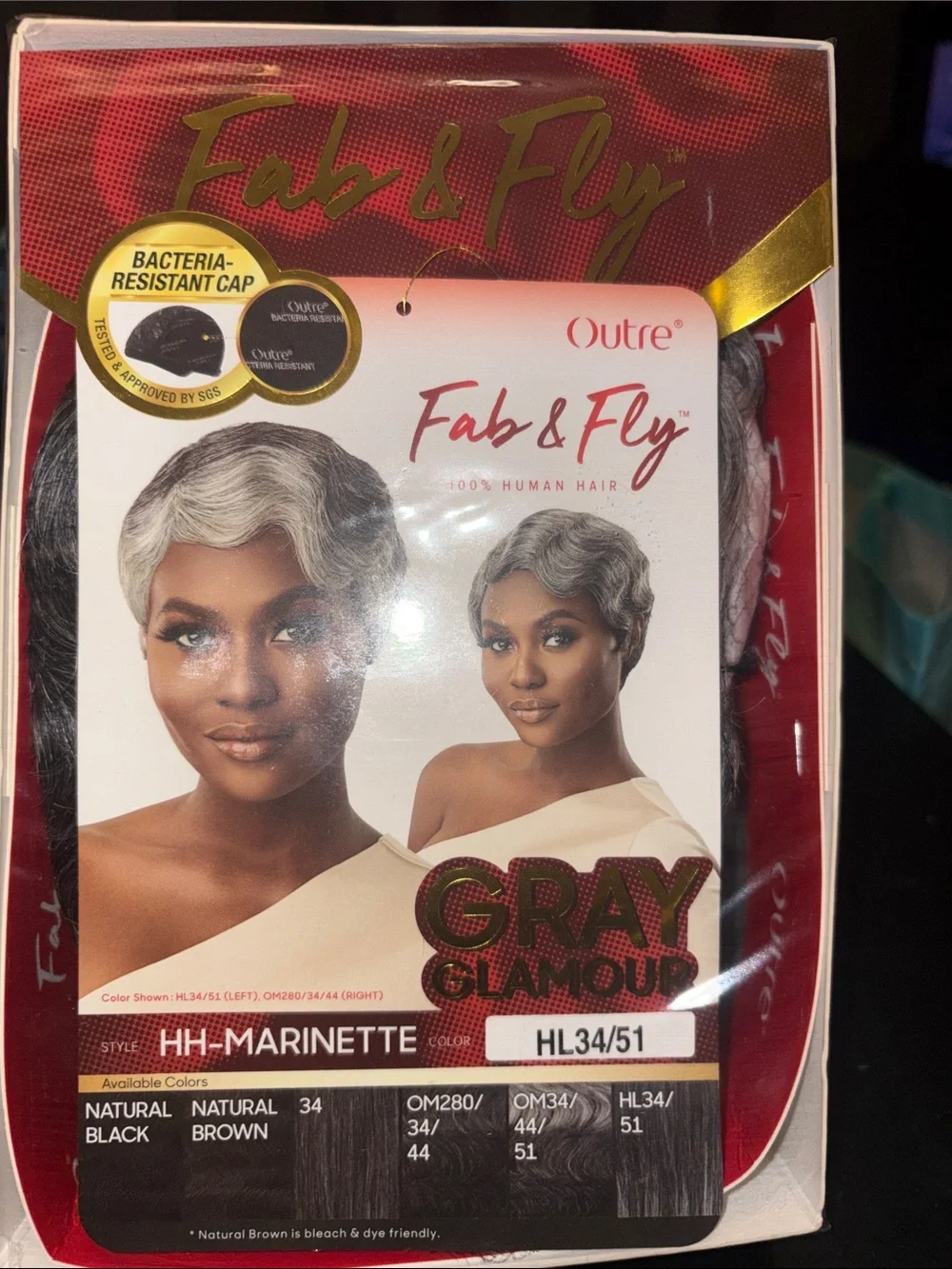 Outre Fab & Fly HH-Marinette Short Wig in Gray Glamour (HL34/51)